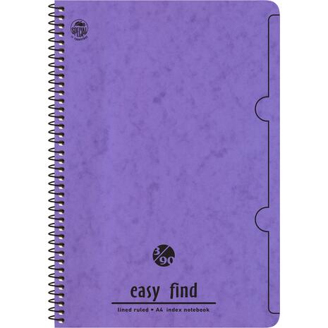 Τετράδιο Σπιράλ Typotrust Easy find A4 ριγέ 3 θεμάτων 90φ Διάφορα χρώματα