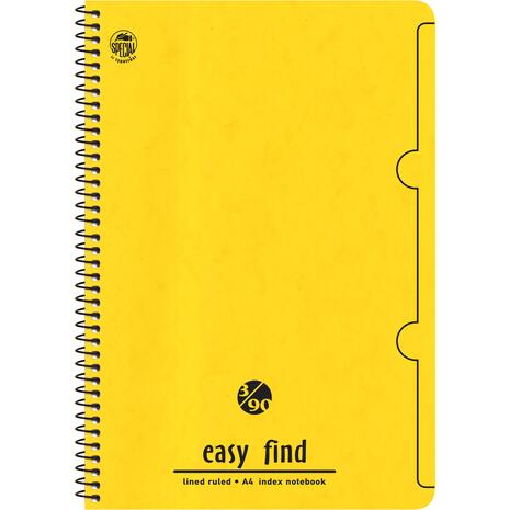 Τετράδιο Σπιράλ Typotrust Easy find A4 ριγέ 3 θεμάτων 90φ Διάφορα χρώματα
