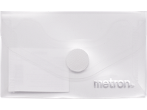 Φάκελος πλαστικός Metron για κάρτες mini 10x6cm διάφανος λευκός
