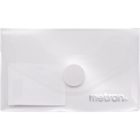 Φάκελος πλαστικός Metron για κάρτες mini 10x6cm διάφανος λευκός