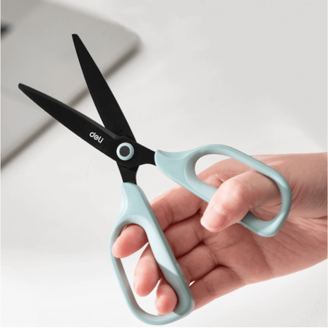 Ψαλίδι γραφείου Deli Linfini μαλακή λαβή 17.5cm (L+R) Πράσινο μέντας