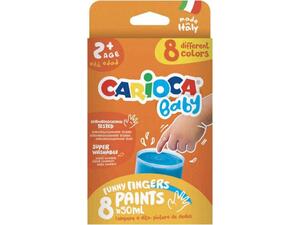 Δακτυλοχρώματα Carioca Baby 8 χρώματα x 50ml