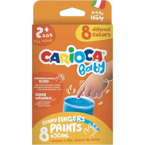 Δακτυλοχρώματα Carioca Baby 8 χρώματα x 50ml