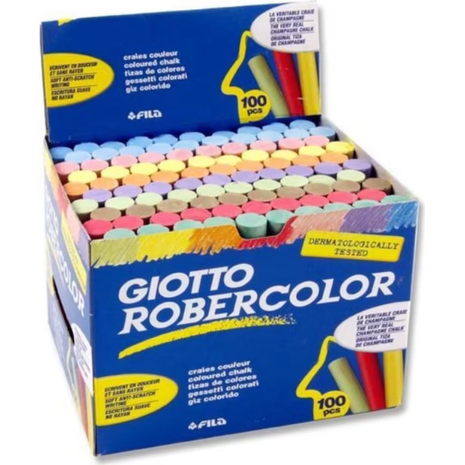 Κιμωλίες Giotto Robercolor χρωματιστές (πακέτο 100 τεμαχίων)