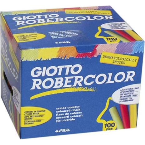 Κιμωλίες Giotto Robercolor χρωματιστές (πακέτο 100 τεμαχίων)