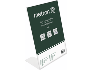 Σταντ εντύπων ακρυλικό Metron "L" κάθετο A5 (148x210mm) μονόφυλλο