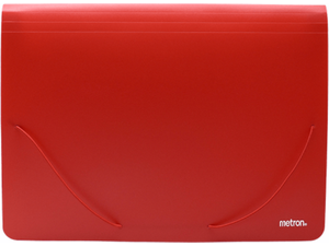 Γραμματιοθήκη με λάστιχο 12 θέσεων Metron Classic Collection PP A4  Κόκκινο