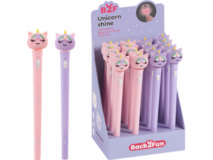 Στυλό διαρκείας BACK2FUN Shine Unicorn με καπάκι led 1.00mm (διάφορα σχέδια)