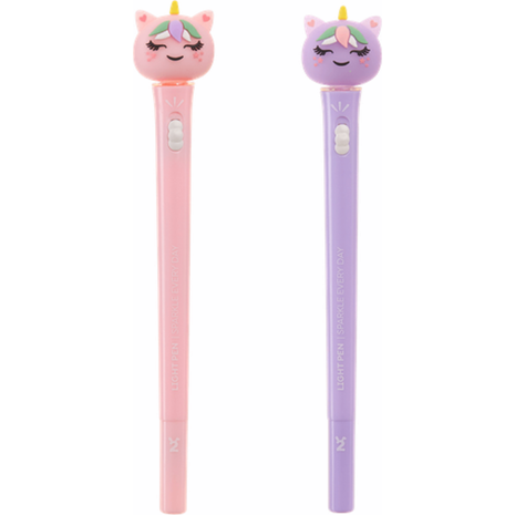 Στυλό διαρκείας BACK2FUN Shine Unicorn με καπάκι led 1.00mm (διάφορα σχέδια)