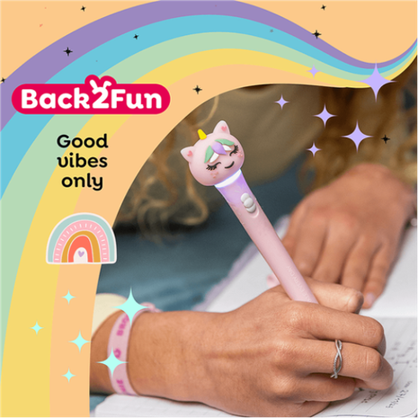 Στυλό διαρκείας BACK2FUN Shine Unicorn με καπάκι led 1.00mm (διάφορα σχέδια)