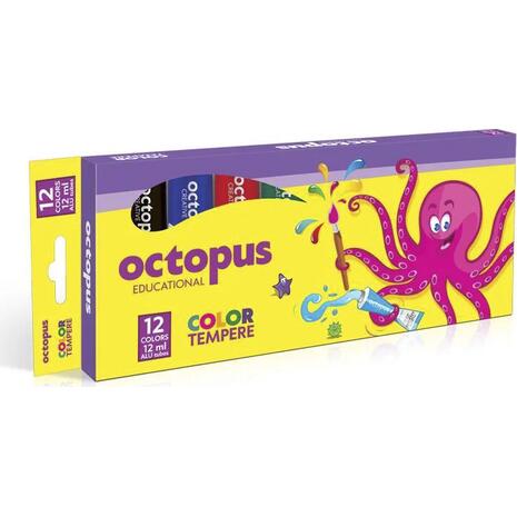 Τέμπερες Octopus UNL-1619 σωληνάριο 12ml Gluten free σετ 12 χρωμάτων