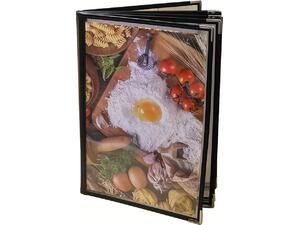 Τιμοκατάλογος (menu) PVC μαύρο 14x21cm A5 για 4 σελίδες