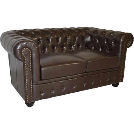 ΣΕΤ ΣΑΛΟΝΙ 2/ΘΕΣΙΟ & 3/ΘΕΣΙΟ CHESTERFIELD ΣΚΟΥΡΟ ΚΑΦΕ