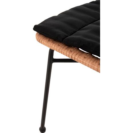 ΚΑΡΕΚΛΑ ALLEGRA HM5705.11 ΜΑΥΡΗ ΜΕΤΑΛΛΙΚΗ ΜΕ ΜΑΞΙΛΑΡΙ-WICKER ΜΠΕΖ 46,5x50x85Υεκ.