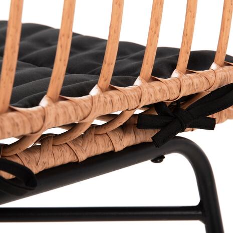 ΚΑΡΕΚΛΑ ALLEGRA HM5705.11 ΜΑΥΡΗ ΜΕΤΑΛΛΙΚΗ ΜΕ ΜΑΞΙΛΑΡΙ-WICKER ΜΠΕΖ 46,5x50x85Υεκ.