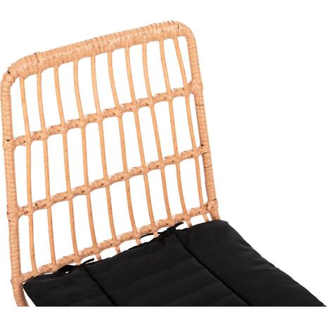 ΚΑΡΕΚΛΑ ALLEGRA HM5705.11 ΜΑΥΡΗ ΜΕΤΑΛΛΙΚΗ ΜΕ ΜΑΞΙΛΑΡΙ-WICKER ΜΠΕΖ 46,5x50x85Υεκ.