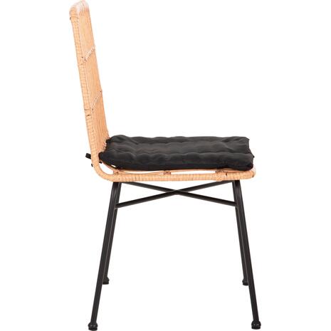 ΚΑΡΕΚΛΑ ALLEGRA HM5705.11 ΜΑΥΡΗ ΜΕΤΑΛΛΙΚΗ ΜΕ ΜΑΞΙΛΑΡΙ-WICKER ΜΠΕΖ 46,5x50x85Υεκ.