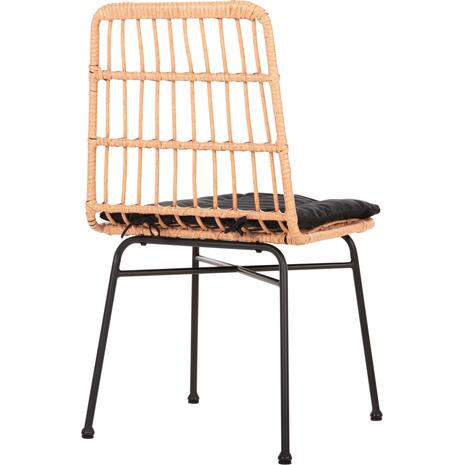 ΚΑΡΕΚΛΑ ALLEGRA HM5705.11 ΜΑΥΡΗ ΜΕΤΑΛΛΙΚΗ ΜΕ ΜΑΞΙΛΑΡΙ-WICKER ΜΠΕΖ 46,5x50x85Υεκ.