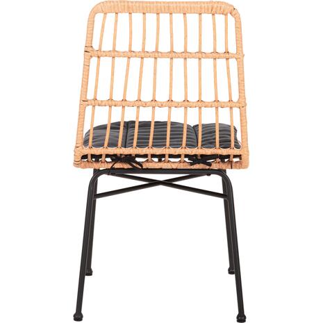 ΚΑΡΕΚΛΑ ALLEGRA HM5705.11 ΜΑΥΡΗ ΜΕΤΑΛΛΙΚΗ ΜΕ ΜΑΞΙΛΑΡΙ-WICKER ΜΠΕΖ 46,5x50x85Υεκ.