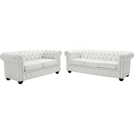 ΚΑΝΑΠΕΣ 3ΘΕΣΙΟΣ T.CHESTERFIELD HM3009.02 ΤΕΧΝΟΔΕΡΜΑ ΛΕΥΚΟ ΜΑΤ 208x90x73 εκ.