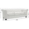 ΚΑΝΑΠΕΣ 3ΘΕΣΙΟΣ T.CHESTERFIELD HM3009.02 ΤΕΧΝΟΔΕΡΜΑ ΛΕΥΚΟ ΜΑΤ 208x90x73 εκ.