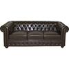 ΚΑΝΑΠΕΣ 3ΘΕΣΙΟΣ T.CHESTERFIELD HM3009.01 ΤΕΧΝΟΔΕΡΜΑ ΣΚΟΥΡΟ ΚΑΦΕ 208x90x73Υ εκ.
