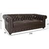 ΚΑΝΑΠΕΣ 3ΘΕΣΙΟΣ T.CHESTERFIELD HM3009.01 ΤΕΧΝΟΔΕΡΜΑ ΣΚΟΥΡΟ ΚΑΦΕ 208x90x73Υ εκ.