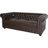 ΚΑΝΑΠΕΣ 3ΘΕΣΙΟΣ T.CHESTERFIELD HM3009.01 ΤΕΧΝΟΔΕΡΜΑ ΣΚΟΥΡΟ ΚΑΦΕ 208x90x73Υ εκ.