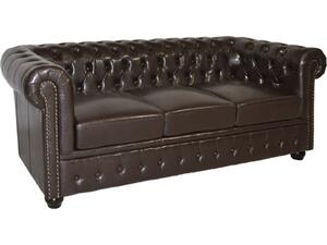 ΚΑΝΑΠΕΣ 3ΘΕΣΙΟΣ T.CHESTERFIELD HM3009.01 ΤΕΧΝΟΔΕΡΜΑ ΣΚΟΥΡΟ ΚΑΦΕ 208x90x73Υ εκ.