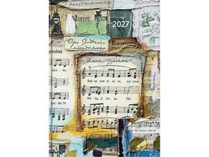Ημερολόγιο ημερήσιο 2027 Contax Music Notes σκληρόδετο 10x14cm - 56751