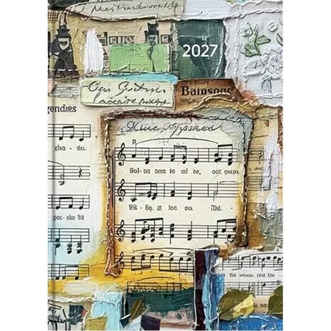Ημερολόγιο ημερήσιο 2027 Contax Music Notes σκληρόδετο 10x14cm - 56751