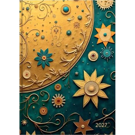 Ημερολόγιο ημερήσιο 2027 Contax Metallic Flowers σκληρόδετο 10x14cm - 56727