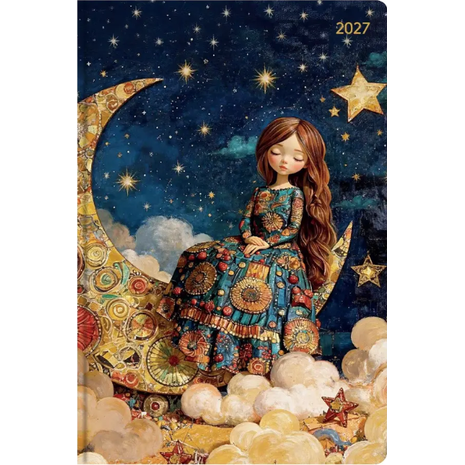 Ημερολόγιο ημερήσιο 2027 Contax Girl on the moon σκληρόδετο 14x21cm - 57612
