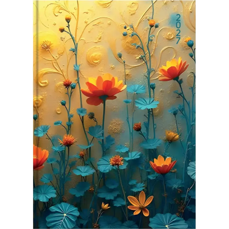Ημερολόγιο ημερήσιο 2027 Contax Flowers σκληρόδετο 10x14cm - 56417