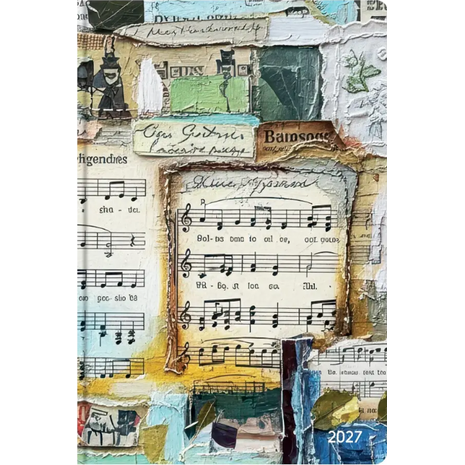 Ημερολόγιο ημερήσιο 2027 Contax Music Notes σκληρόδετο 14x21cm - 57751