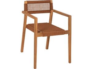 ΠΟΛΥΘΡΟΝΑ CHARLOTTE HM9637.01 ΞΥΛΟ TEAK & ΚΑΦΕ ΣΧΟΙΝΙ--B'ΔΙΑΛΟΓΗΣ 59x54x83Y εκ.