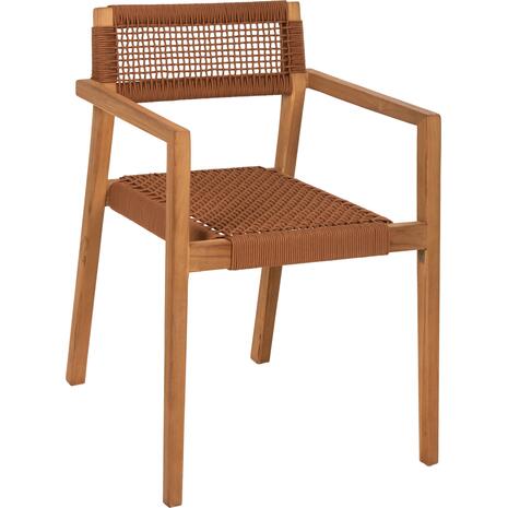ΠΟΛΥΘΡΟΝΑ CHARLOTTE HM9637.01 ΞΥΛΟ TEAK & ΚΑΦΕ ΣΧΟΙΝΙ--B'ΔΙΑΛΟΓΗΣ 59x54x83Y εκ.