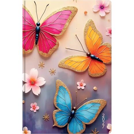 Ημερολόγιο ημερήσιο 2027 Contax Butterflies σκληρόδετο 14x21cm - 57507