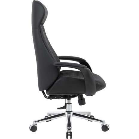 ΚΑΡΕΚΛΑ ΓΡΑΦΕΙΟΥ PREMIUM VELUM HM1233.01 ΜΑΥΡΟ PU--ΒΑΣΗ ΧΡΩΜΙΟΥ 71x69x116-122Υεκ.
