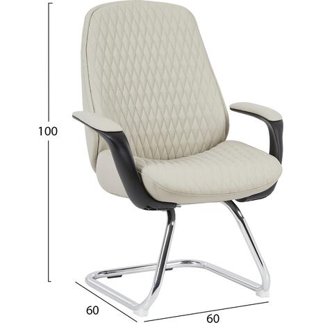 ΚΑΡΕΚΛΑ ΕΠΙΣΚΕΠΤΗ VELUM-s HM1235.02 ΜΠΕΖ PU--ΒΑΣΗ ΧΡΩΜΙΟΥ 71x60x100Υεκ.