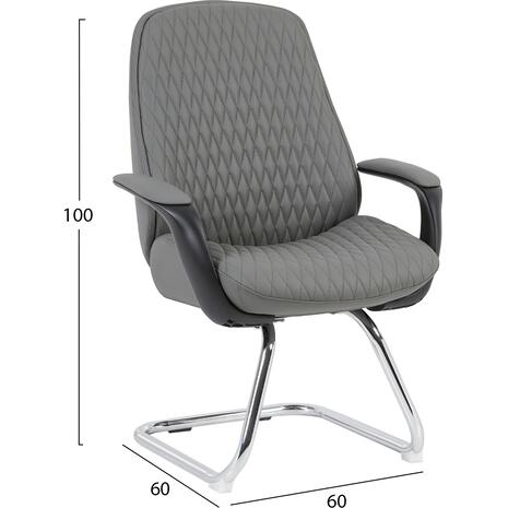 ΚΑΡΕΚΛΑ ΕΠΙΣΚΕΠΤΗ VELUM-s HM1235.10 ΓΚΡΙ PU--ΒΑΣΗ ΧΡΩΜΙΟΥ 71x60x100Υεκ.