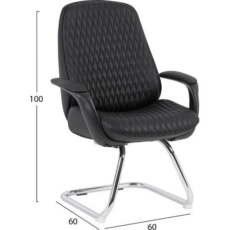 ΚΑΡΕΚΛΑ ΕΠΙΣΚΕΠΤΗ VELUM-s HM1235.01 ΜΑΥΡO PU--ΒΑΣΗ ΧΡΩΜΙΟΥ 71x60x100Υεκ.