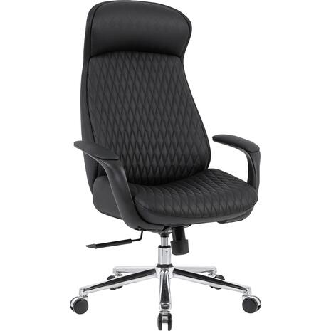 ΚΑΡΕΚΛΑ ΓΡΑΦΕΙΟΥ PREMIUM VELUM HM1233.01 ΜΑΥΡΟ PU--ΒΑΣΗ ΧΡΩΜΙΟΥ 71x69x116-122Υεκ.