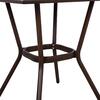 ΤΡΑΠΕΖΙ ΑΛΟΥΜΙΝΙΟΥ HARLOW 70X70X76Υ ΜΕ ΟΨΗ BAMBOO HM5568.03 ΚΑΦΕ ΜΕ ΓΥΑΛΙ