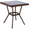 ΤΡΑΠΕΖΙ ΑΛΟΥΜΙΝΙΟΥ HARLOW 70X70X76Υ ΜΕ ΟΨΗ BAMBOO HM5568.03 ΚΑΦΕ ΜΕ ΓΥΑΛΙ