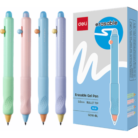 Στυλό Gel Deli G310-BL erasable με κουμπί 0.5mm μπλε