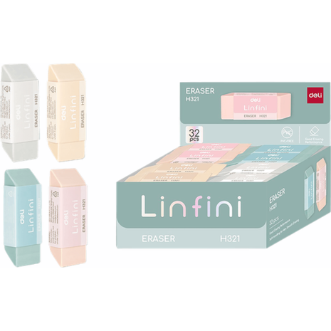 Γόμα Deli Linfini (διάφορα χρώματα)