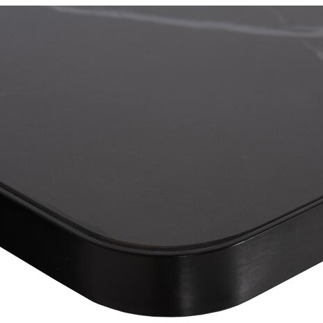 ΕΠΙΦΑΝΕΙΑ ΤΡΑΠΕΖΙΟΥ SINTERED STONE HM6654.03 BLACK MARBLE--ΠΛΑΙΣΙΟ ALU ΜΑΥΡΟ 70x70εκ.