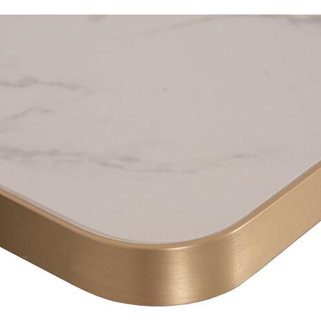 ΕΠΙΦΑΝΕΙΑ ΤΡΑΠΕΖΙΟΥ SINTERED STONE HM6654.12 WHITE MARBLE--ΠΛΑΙΣΙΟ ALU ΧΡΥΣΟ 70x70εκ.