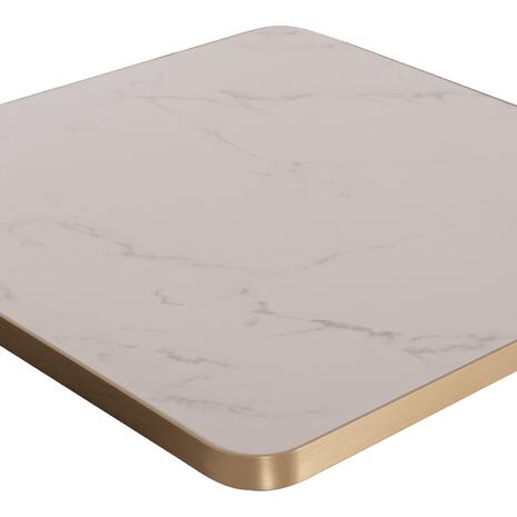 ΕΠΙΦΑΝΕΙΑ ΤΡΑΠΕΖΙΟΥ SINTERED STONE HM6654.12 WHITE MARBLE--ΠΛΑΙΣΙΟ ALU ΧΡΥΣΟ 70x70εκ.